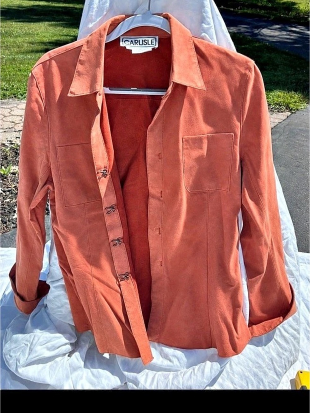 Carlisle Orange Silk Utility Jacket Size 12
